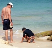 Anguilla british isle beach ocean family father son